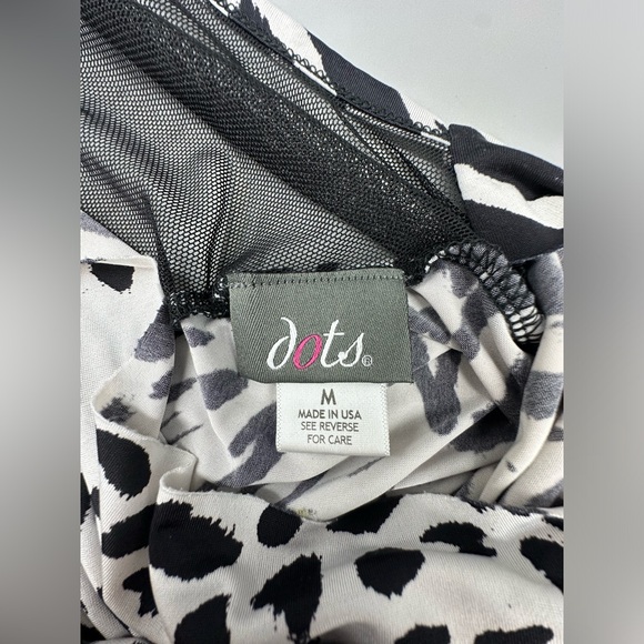 Dots Womans Shirt Zebra Print, Partially Sheer Back - Picture 3 of 4